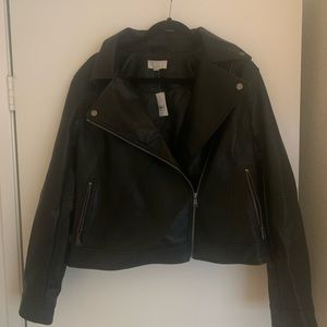LOFT black imitation leather jacket